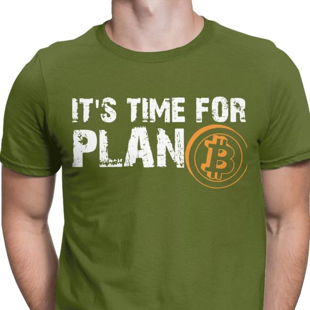 Men's It's Time For Plan B Bitcoin BTC Crypto Currency T Shirts Cryptocurrency Blockchain Christmas T-Shirts Drop Ship