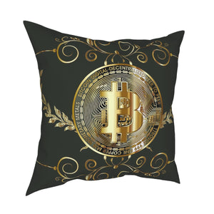 Bitcoin Gold Coin Throw Pillow Cover Decorative Pillow Crypto Cryptocurrency Ethereum Btc Blockchain Funny Pillowcase