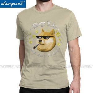 Men's Doge Life Dogecoin T Shirts Bitcoin Crypto Cryptocurrency Tees Ethereum Btc Blockchain Clothing Birthday Gift T-Shirts