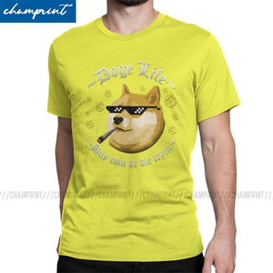 Men's Doge Life Dogecoin T Shirts Bitcoin Crypto Cryptocurrency Tees Ethereum Btc Blockchain Clothing Birthday Gift T-Shirts