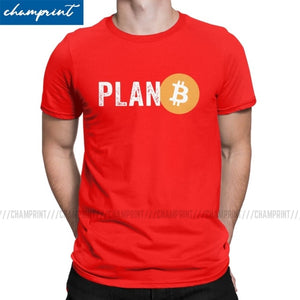 Men T-Shirt Plan B Bitcoin BTC Crypto Currency Tee Shirt Cryptocurrency Ethereum Dogecoin Blockchain Geek T Shirt Gift Clothing