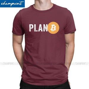 Men T-Shirt Plan B Bitcoin BTC Crypto Currency Tee Shirt Cryptocurrency Ethereum Dogecoin Blockchain Geek T Shirt Gift Clothing