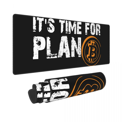 It's Time For Plan B Bitcoin Crypto Currency Long Vintage Mouse Pad Blockchain Geek Soft Mat Rubber Keyboard Table Deco Cover