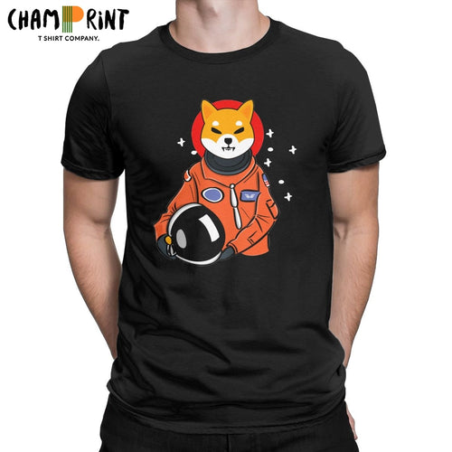 Shiba Inu Token Coin Crypto Coin Crytopcurrency T Shirt Men Pure Cotton Vintage T-Shirt Crew Neck Tee Shirt Tops Plus Size