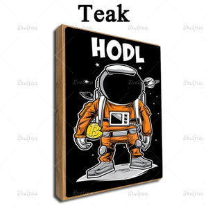 Nordic Abstract Hodl Crypto Astronaut Bitcoin Painting PostersAnd Prints On Canvas Wall Art Pictures For Living Room Home Decor