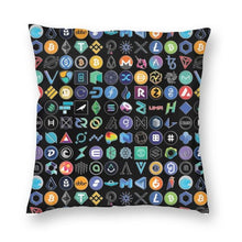 Soft Crypto Coins Altcoin Blockchain Logo Throw Pillow Case Decoration Bitcoin Ethereum Cushion Cover 45x45 Pillowcover for Sofa