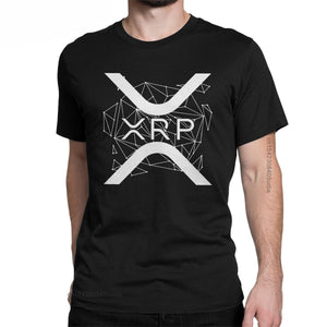 Men&#39;s T-Shirt Ripple Xrp Cryptocurrency Vintage Pure Cotton Tees Short Sleeve Crypto T Shirt Round Collar Camisa Streetwear