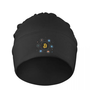 Bitcoin Cryptocurrency Art Winter Warm Beanie Hats Crypto Love Support Gift Unisex Bonnet Hipster Caps For Students