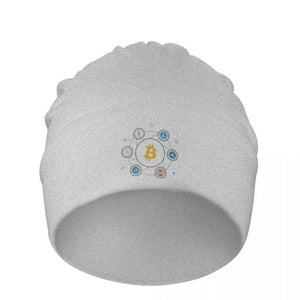 Bitcoin Cryptocurrency Art Winter Warm Beanie Hats Crypto Love Support Gift Unisex Bonnet Hipster Caps For Students