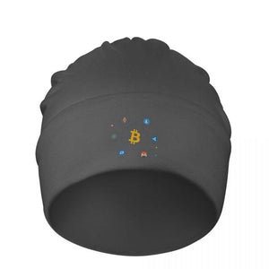 Bitcoin Cryptocurrency Art Winter Warm Beanie Hats Crypto Love Support Gift Unisex Bonnet Hipster Caps For Students