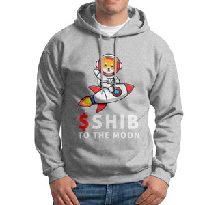 Men's Shib To The Moon Shiba Inu Coin Token Crypto Hoodie Travel 100% Cotton Sweatshirt Cool Hooded Tops